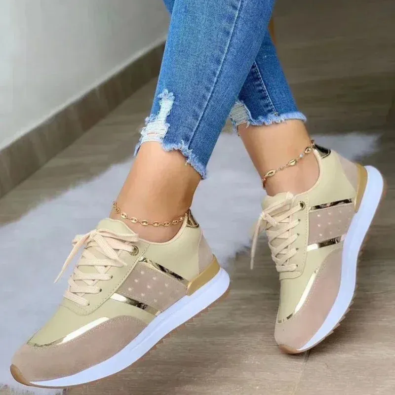 2024 Women's Lightweight Mesh Sneakers Lace Up Flat Shoes Classic Zapatillas De Mujer