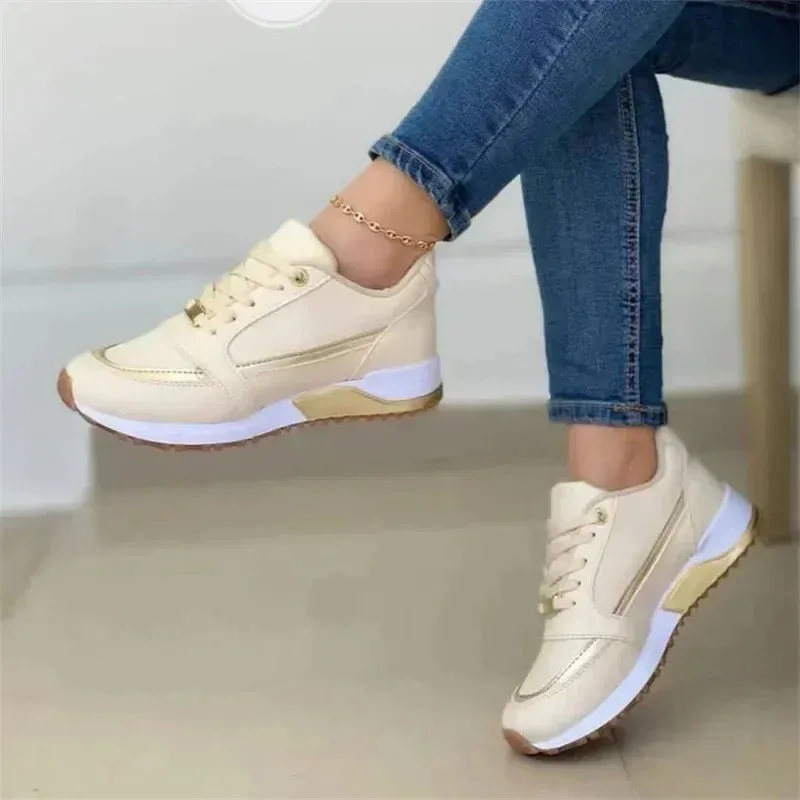 2024 Women's Lightweight Mesh Sneakers Lace Up Flat Shoes Classic Zapatillas De Mujer