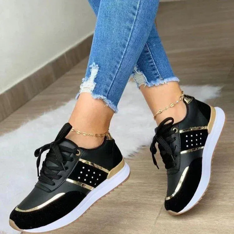 2024 Women's Lightweight Mesh Sneakers Lace Up Flat Shoes Classic Zapatillas De Mujer