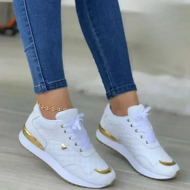 2024 Women's Lightweight Mesh Sneakers Lace Up Flat Shoes Classic Zapatillas De Mujer