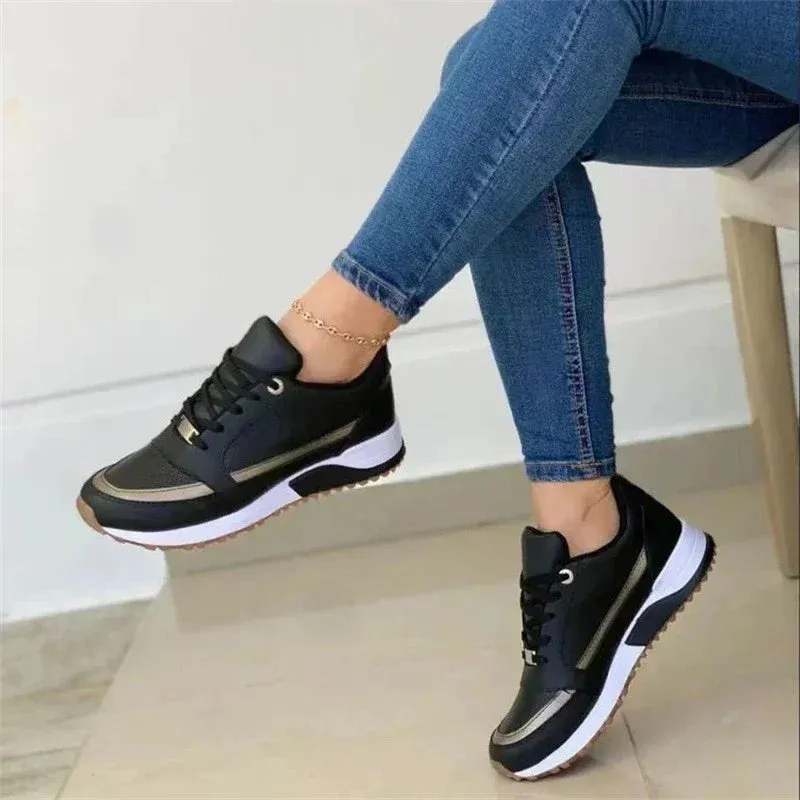 2024 Women's Lightweight Mesh Sneakers Lace Up Flat Shoes Classic Zapatillas De Mujer