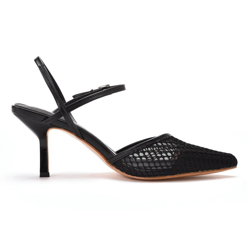 7cm Mesh Breathable Low-cut Pointed Sandals