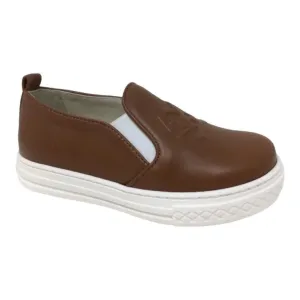 806 - Tan Soft Leather Sneaker for Girl by London Kids