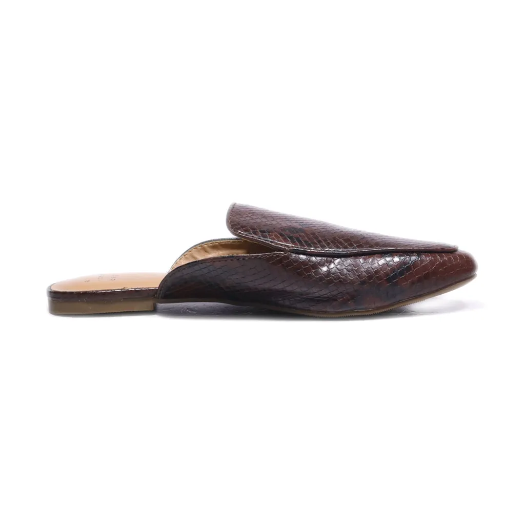 A New Day Mules Leather Brown Colour For Women