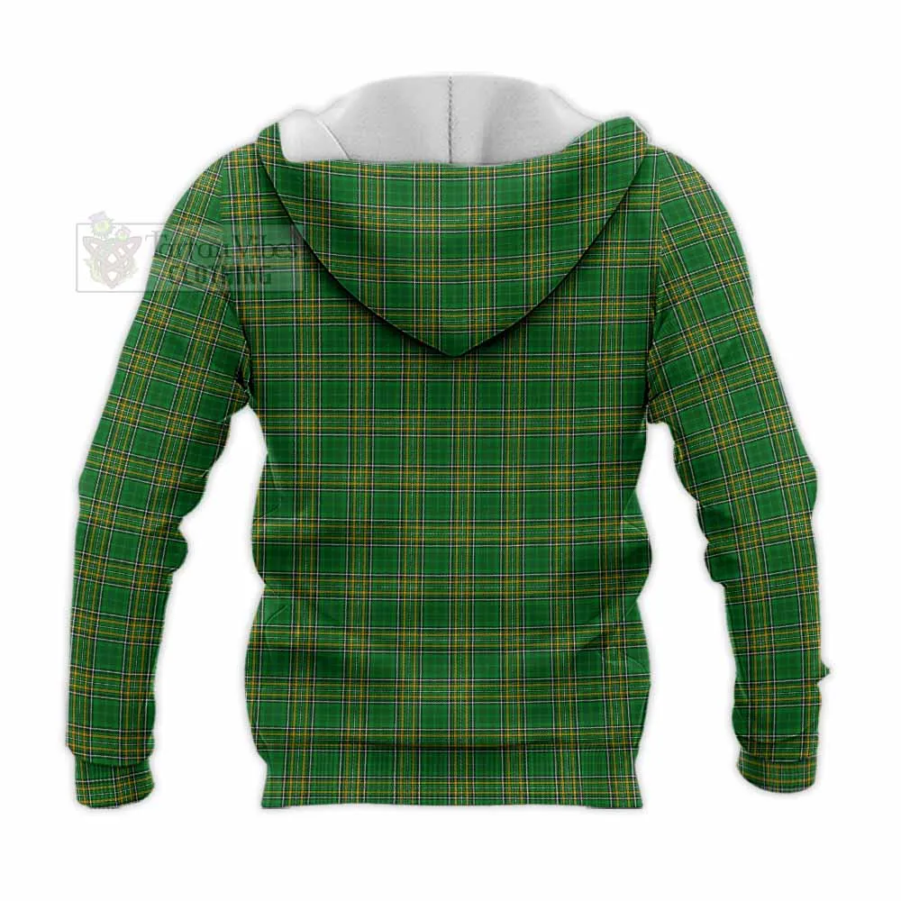 Abbott Irish Clan Tartan Knitted Hoodie with Coat of Arms