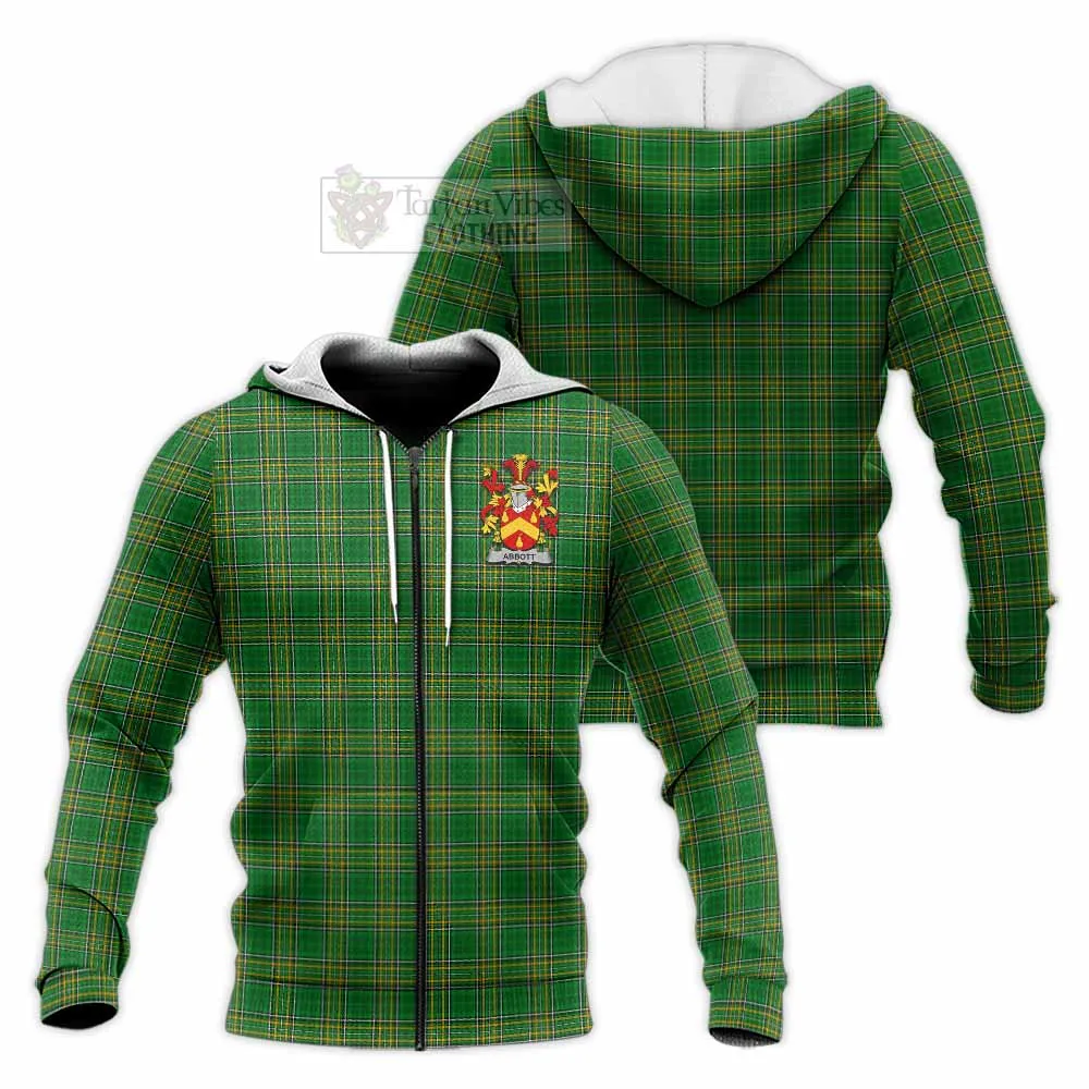 Abbott Irish Clan Tartan Knitted Hoodie with Coat of Arms