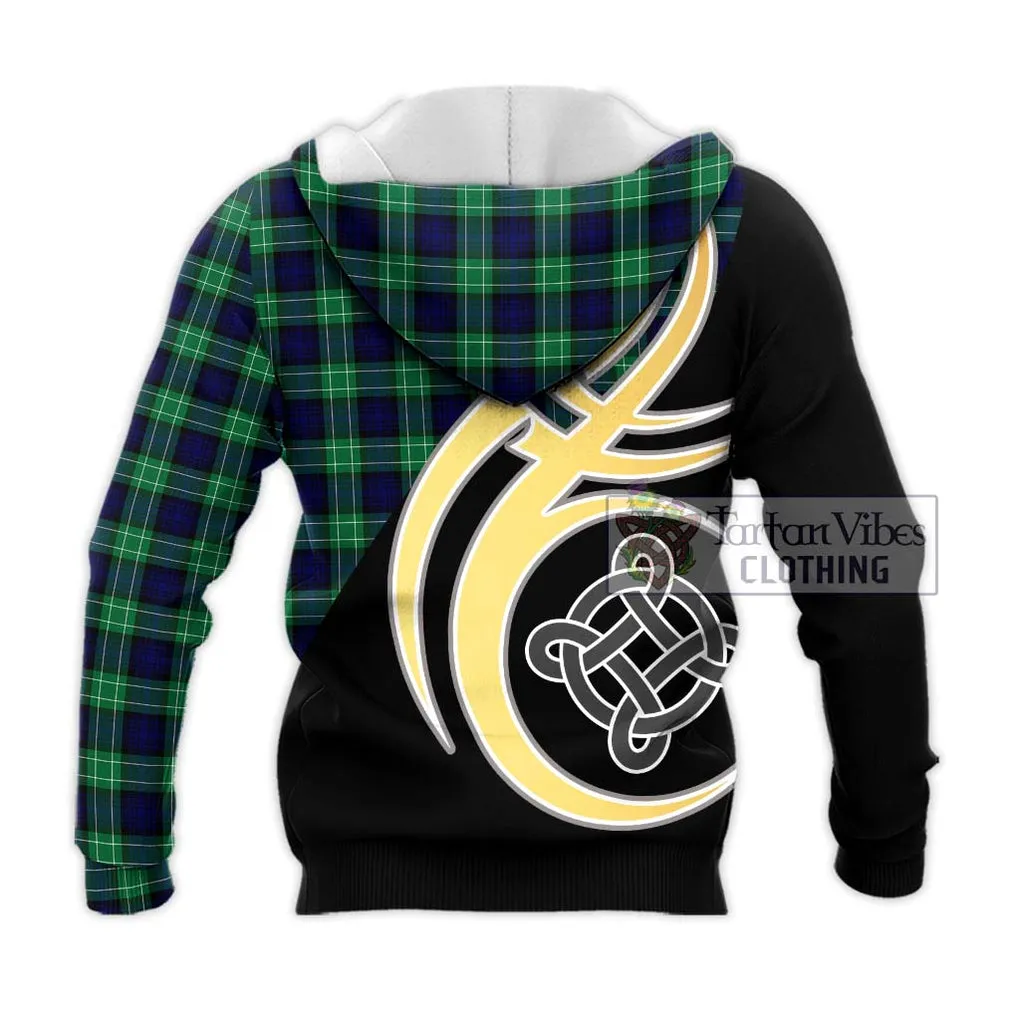 Abercrombie Tartan Knitted Hoodie with Family Crest and Celtic Symbol Style