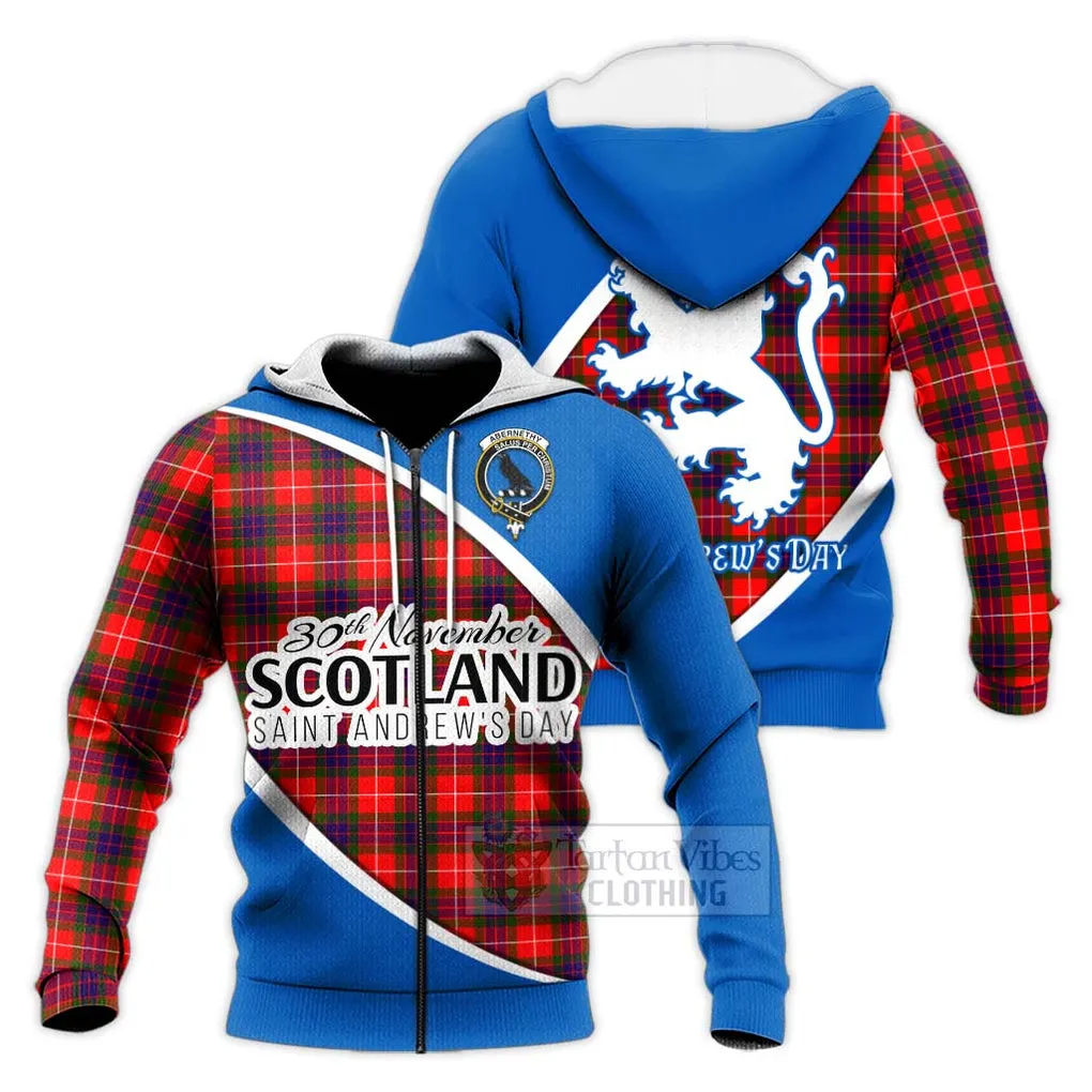 Abernethy Family Crest Tartan Knitted Hoodie Celebrate Saint Andrew's Day in Style