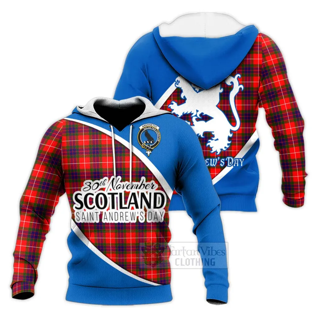 Abernethy Family Crest Tartan Knitted Hoodie Celebrate Saint Andrew's Day in Style