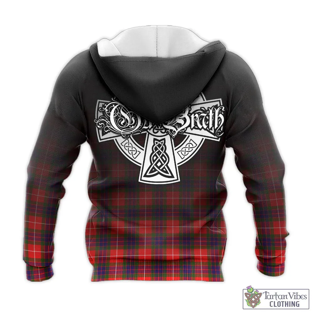 Abernethy Tartan Knitted Hoodie Featuring Alba Gu Brath Family Crest Celtic Inspired