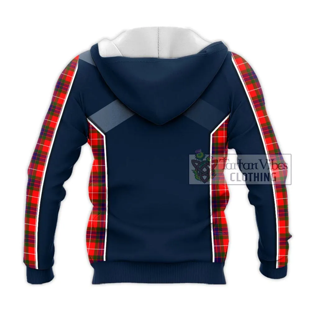 Abernethy Tartan Knitted Hoodie with Family Crest and Lion Rampant Vibes Sport Style