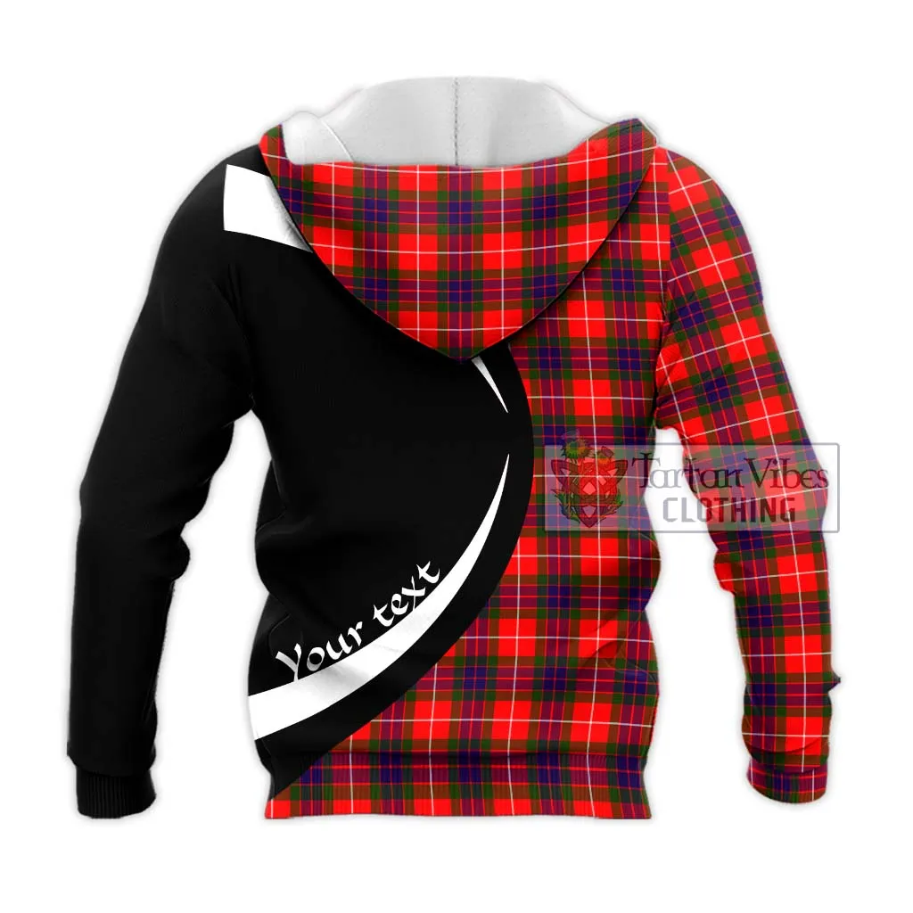 Abernethy Tartan Knitted Hoodie with Family Crest Circle Style