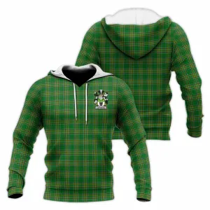 Acheson Irish Clan Tartan Knitted Hoodie with Coat of Arms