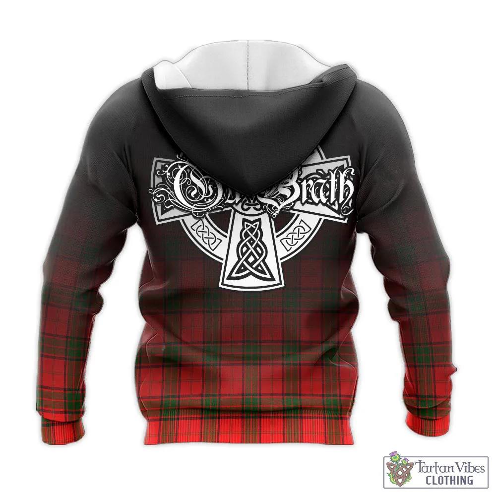 Adair Tartan Knitted Hoodie Featuring Alba Gu Brath Family Crest Celtic Inspired