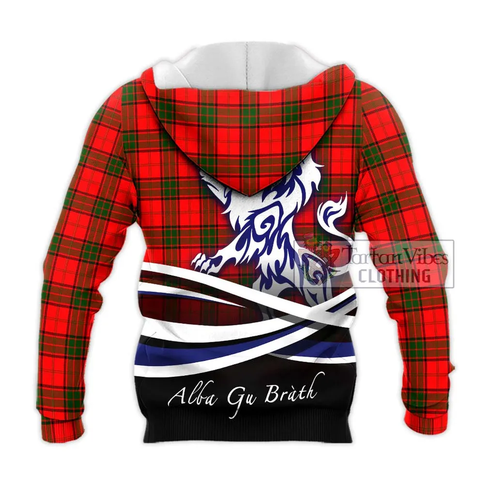 Adair Tartan Knitted Hoodie with Alba Gu Brath Regal Lion Emblem