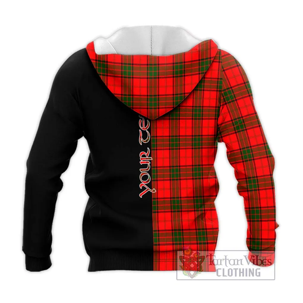 Adair Tartan Knitted Hoodie with Family Crest and Half Of Me Style