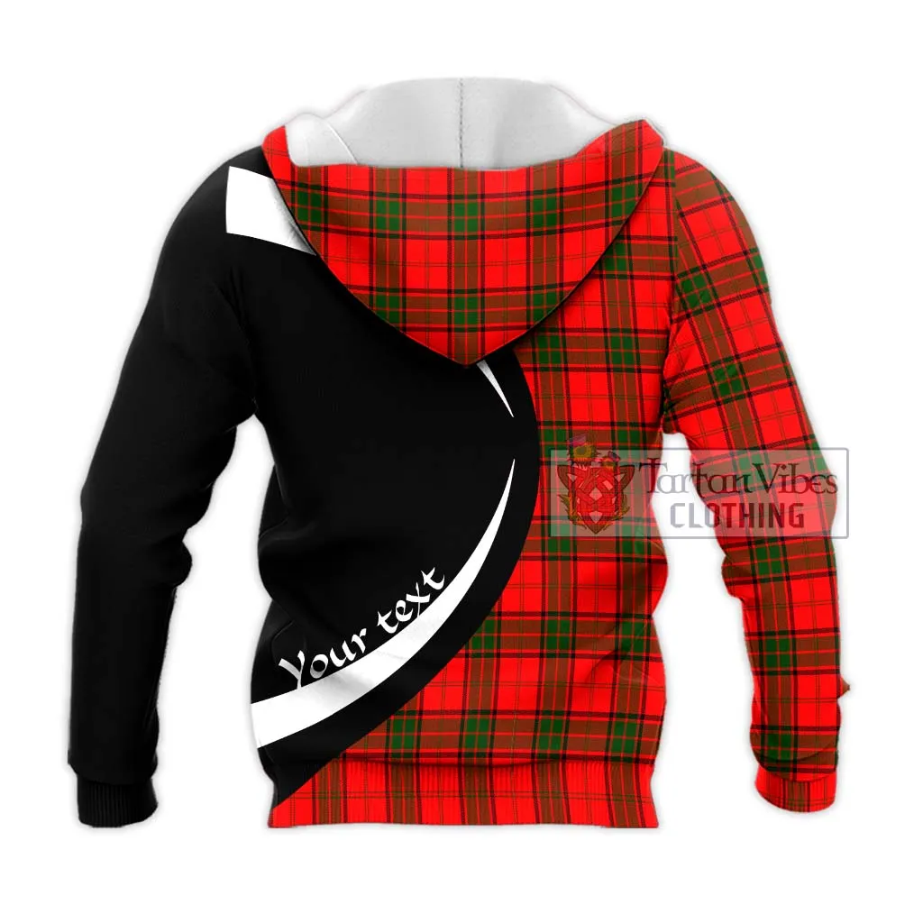 Adair Tartan Knitted Hoodie with Family Crest Circle Style