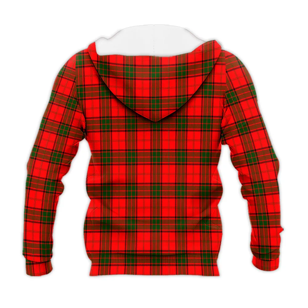 Adair Tartan Knitted Hoodie with Family Crest