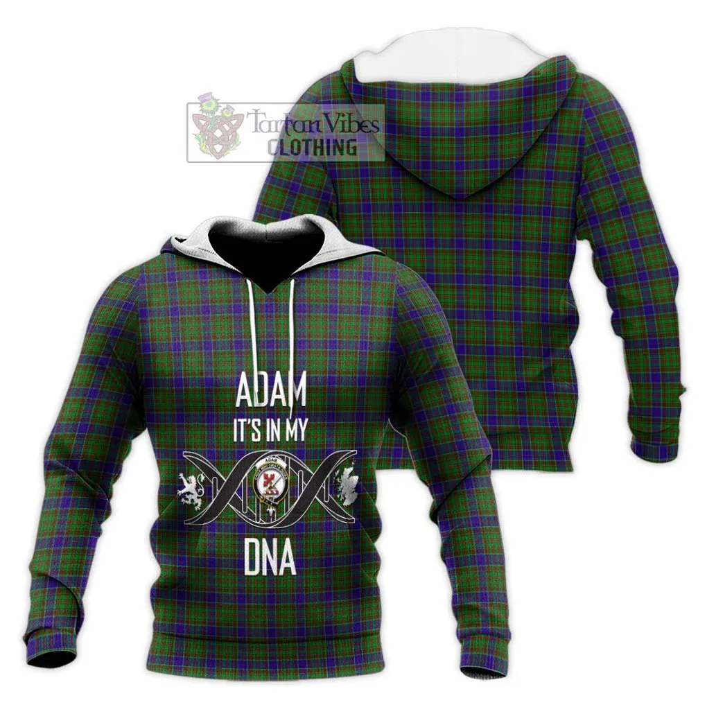 Adam Tartan Knitted Hoodie with Family Crest DNA In Me Style