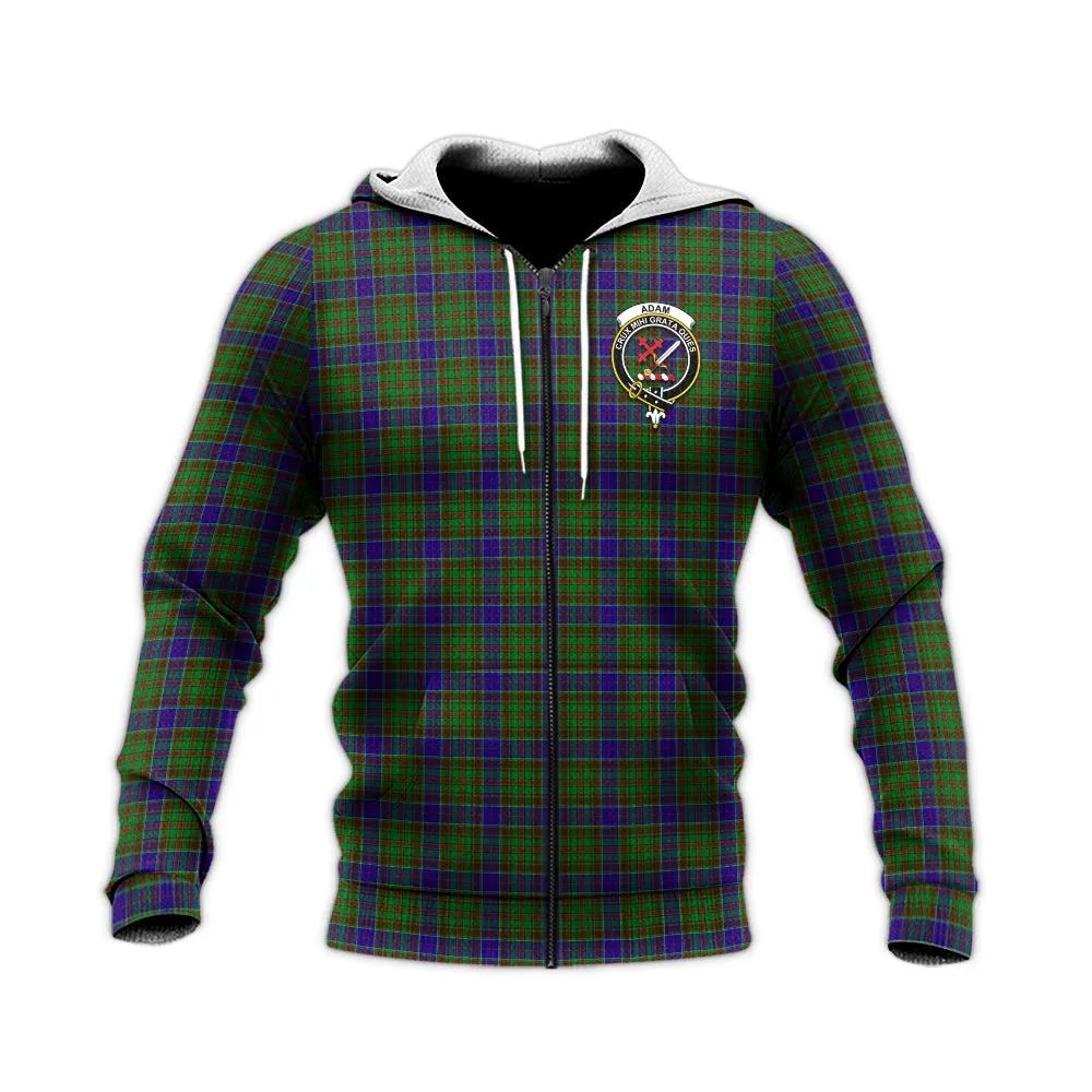 Adam Tartan Knitted Hoodie with Family Crest