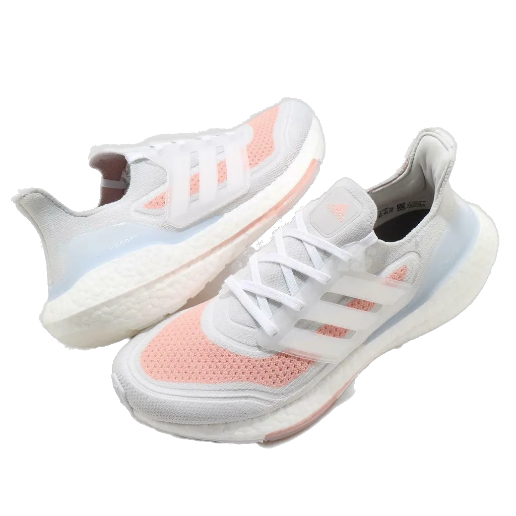 Adidas Women's Ultraboost 21 Shoes - Crystal White / Glow Pink