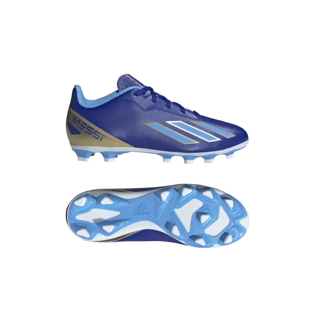 adidas X Crazyfast Messi Club Junior Soccer Cleats ID0720 Lucid Blue/Blue Burst/Cloud White