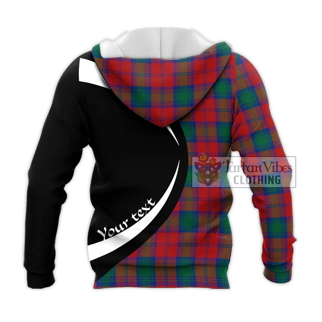 Affleck Tartan Knitted Hoodie with Family Crest Circle Style