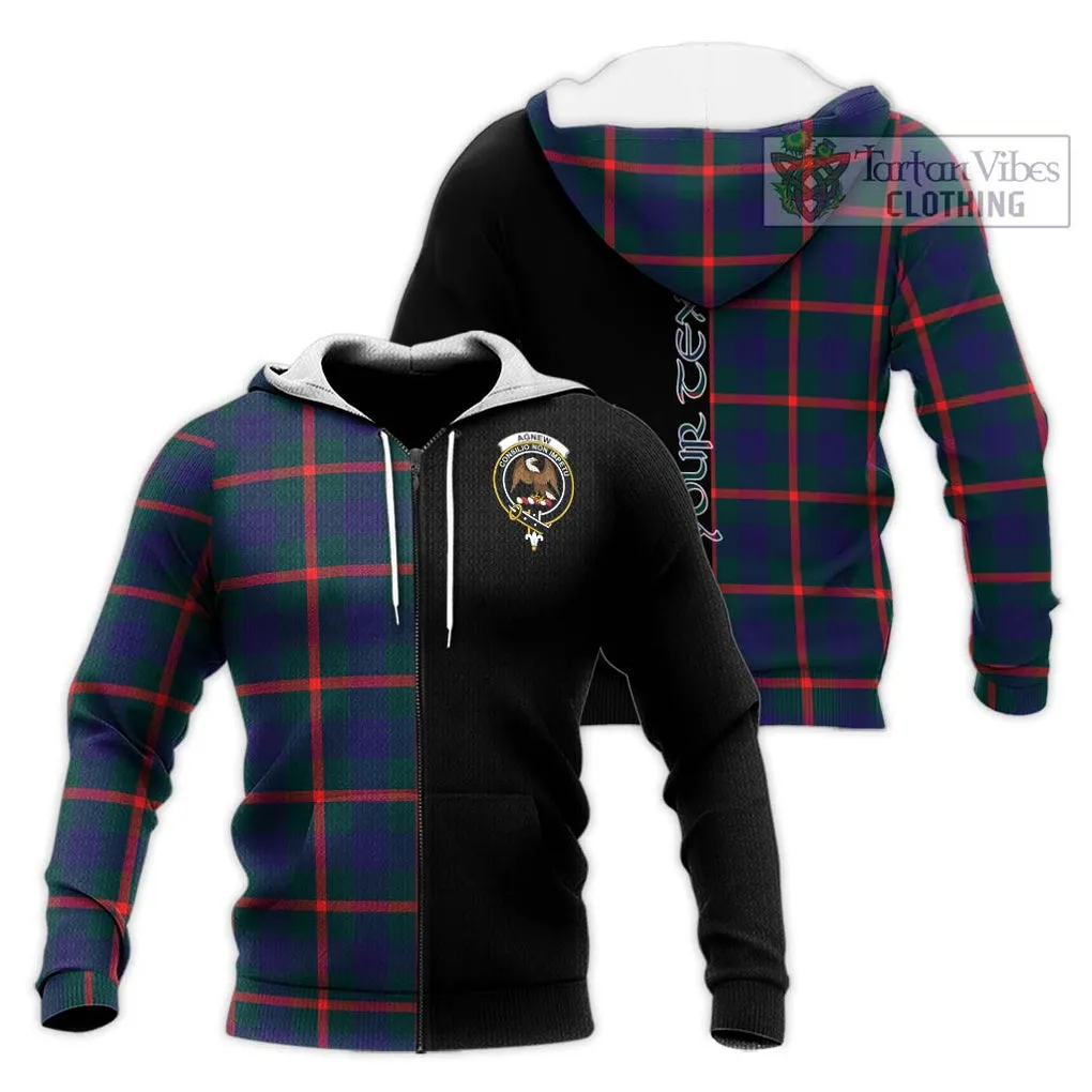 Agnew Tartan Knitted Hoodie with Family Crest and Half Of Me Style