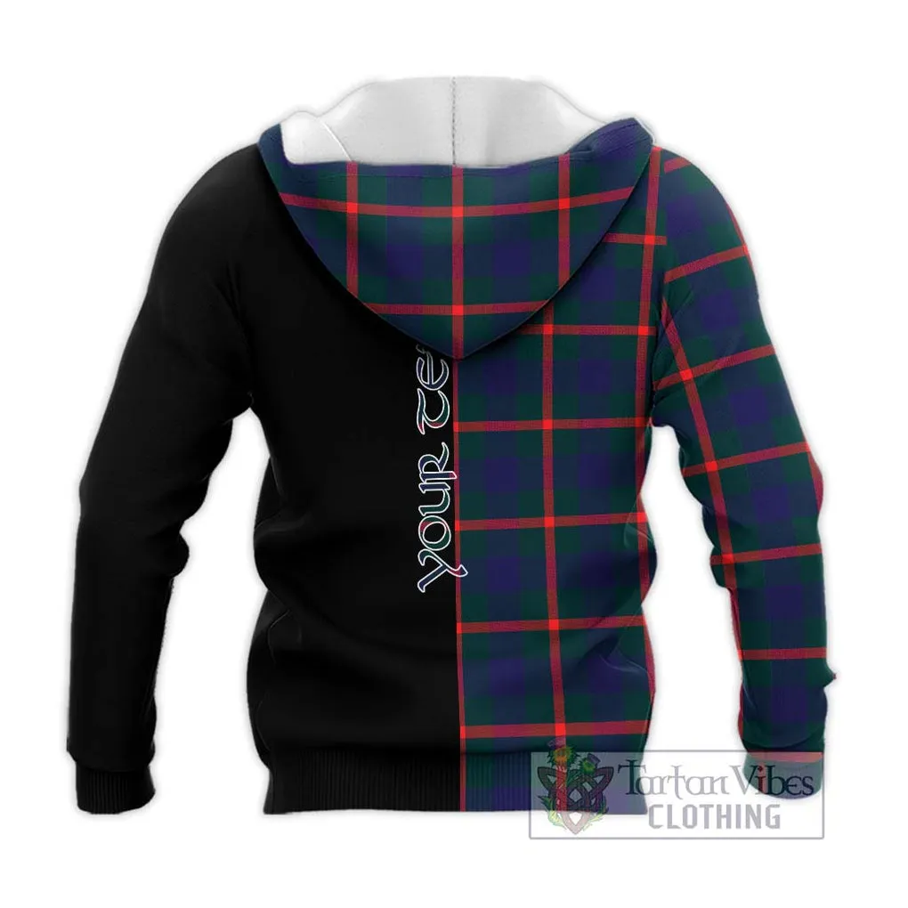 Agnew Tartan Knitted Hoodie with Family Crest and Half Of Me Style