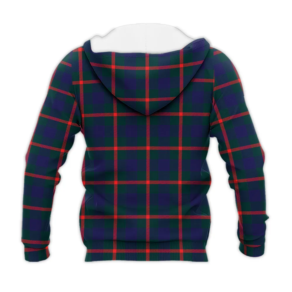 Agnew Tartan Knitted Hoodie with Family Crest