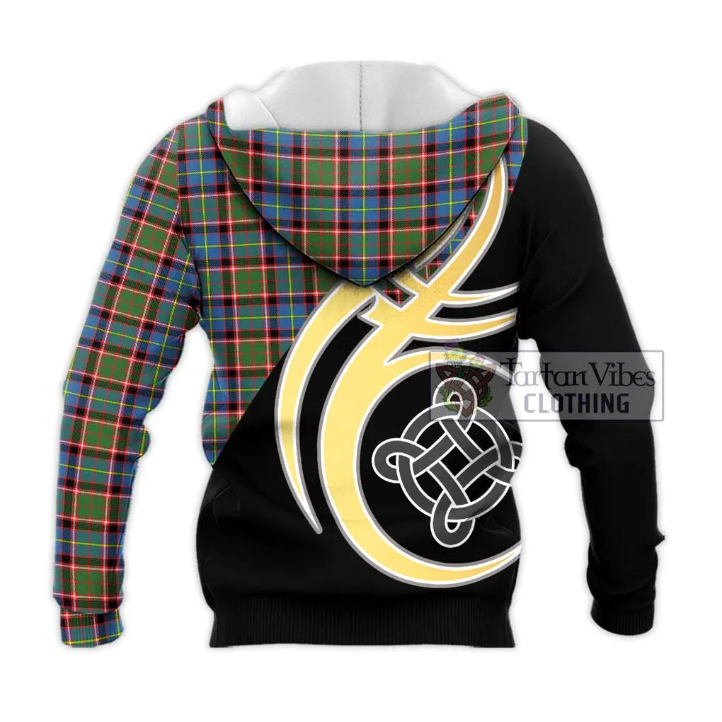 Aikenhead Tartan Knitted Hoodie with Family Crest and Celtic Symbol Style