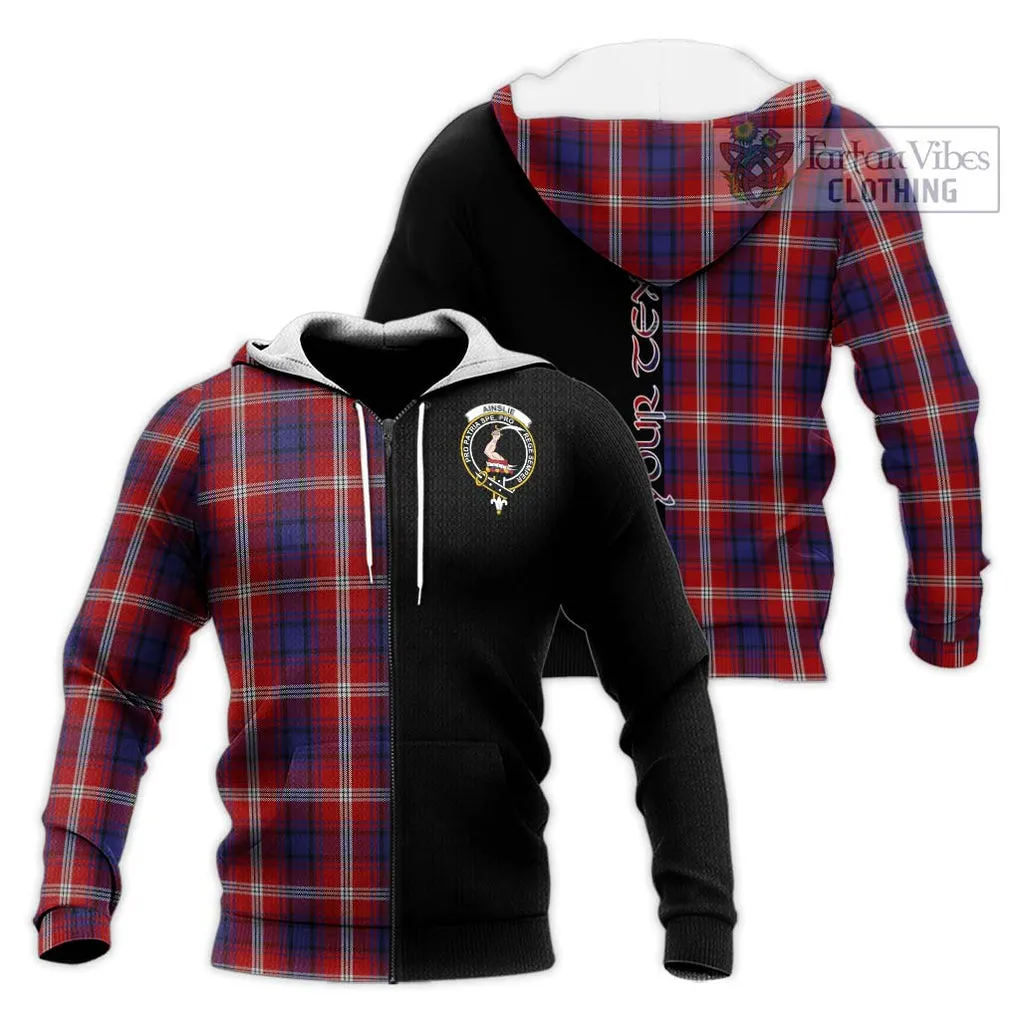 Ainslie Tartan Knitted Hoodie with Family Crest and Half Of Me Style