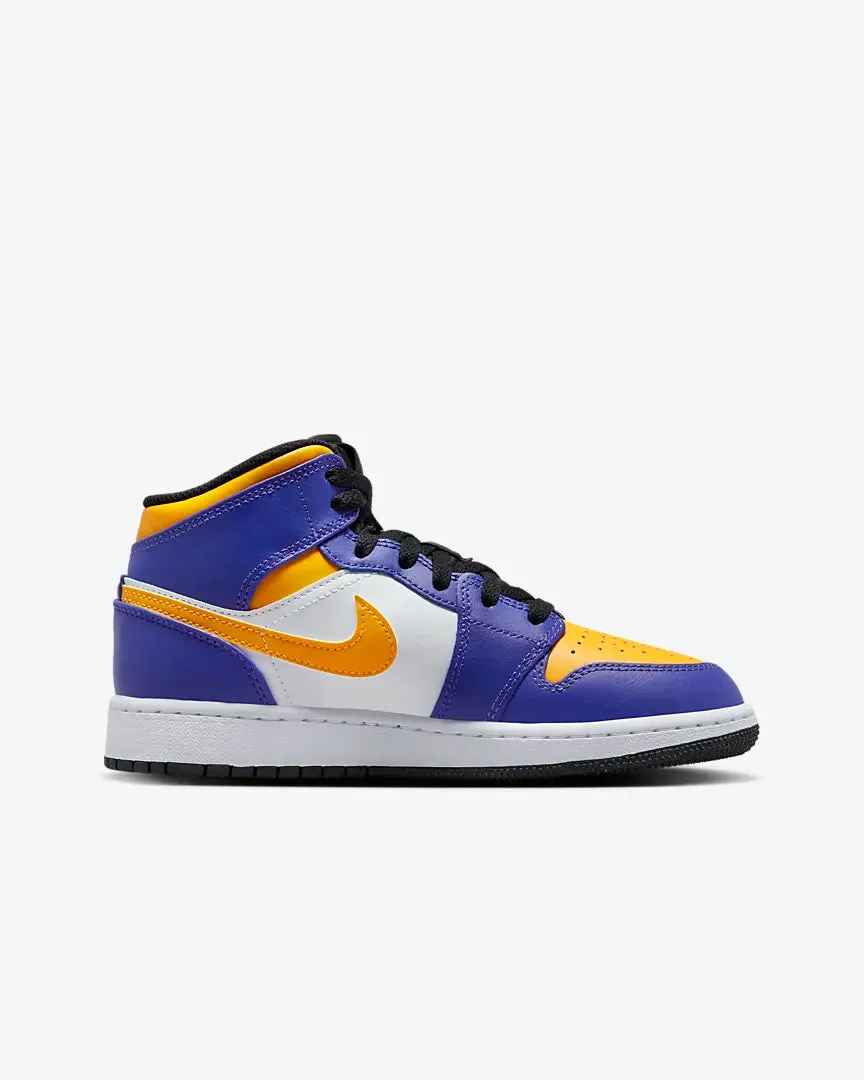 Air Jordan 1 Mid (GS) Dark Concord Taxi White Black DQ8423-517