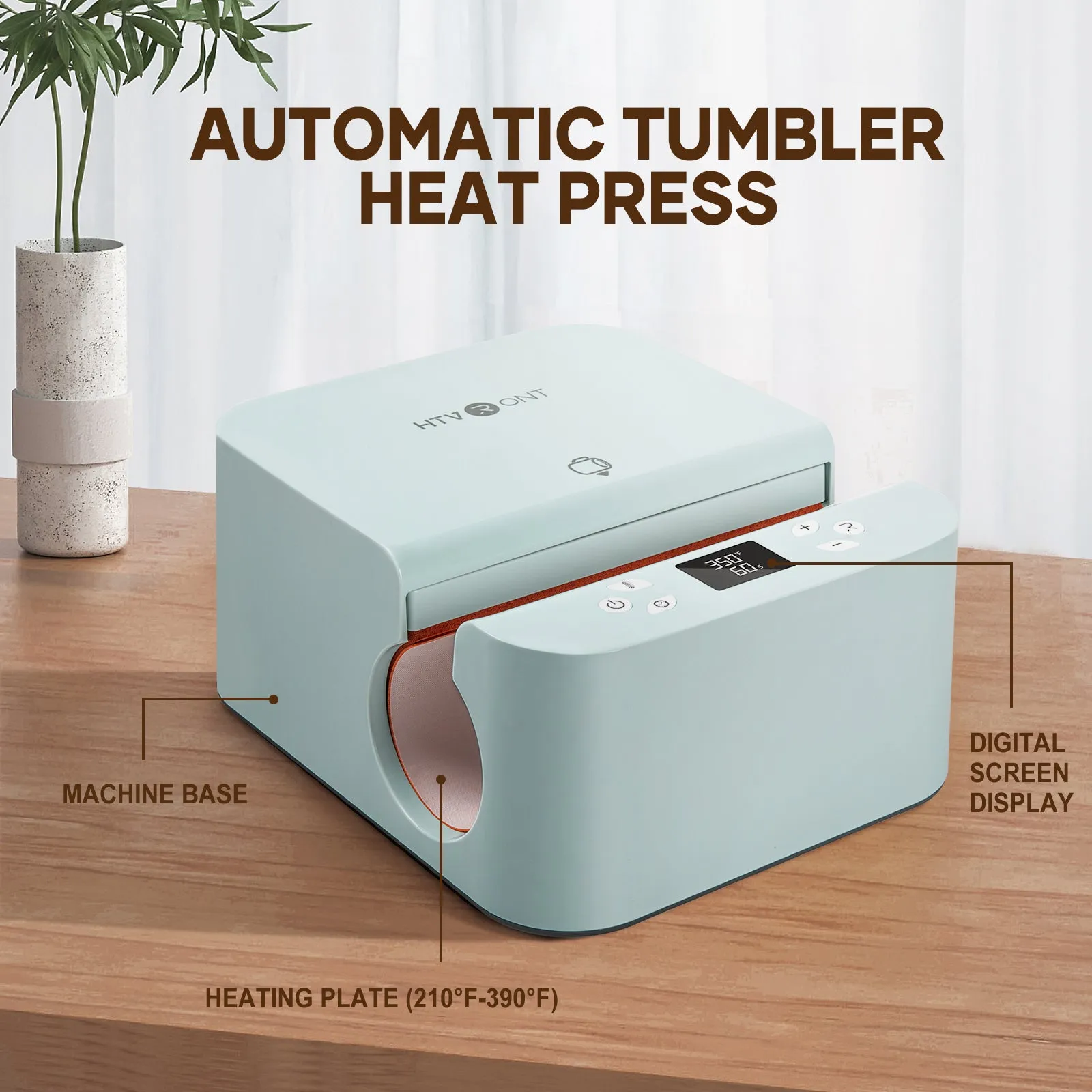 [All in bundle]HTVRONT Auto Tumbler Mini3 Heat Press Machine advanced Bundle(Multicolor HTV*10 Sumblimation Paper*25 Glasses 16oz*4 Transfer paper*10 PTFE Teflon Sheet Heat Press Mat Weeding Tools≥83＄)