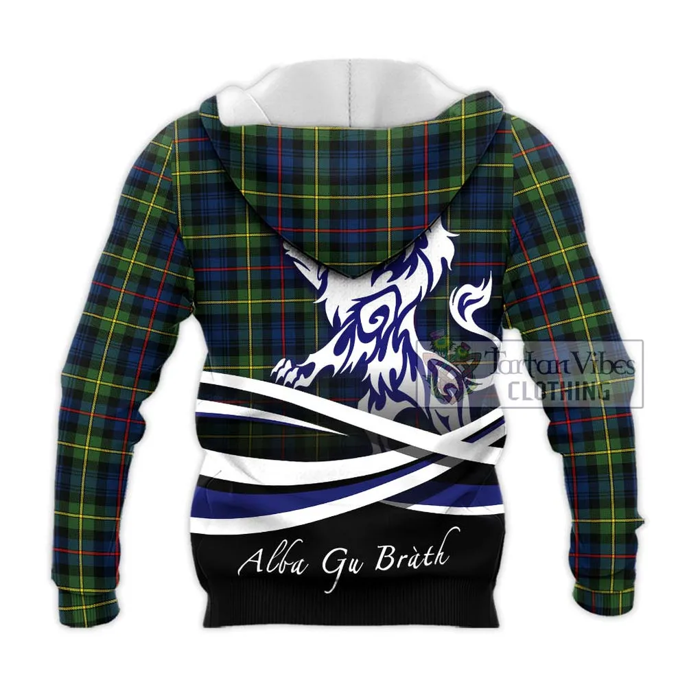 Bailey Modern Tartan Knitted Hoodie with Alba Gu Brath Regal Lion Emblem