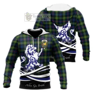 Bailey Modern Tartan Knitted Hoodie with Alba Gu Brath Regal Lion Emblem