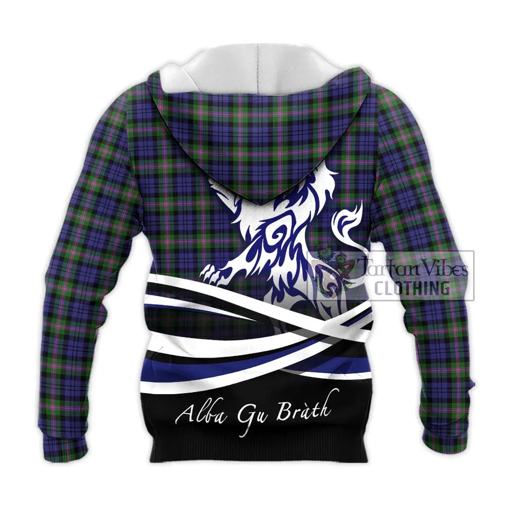 Baird Modern Tartan Knitted Hoodie with Alba Gu Brath Regal Lion Emblem