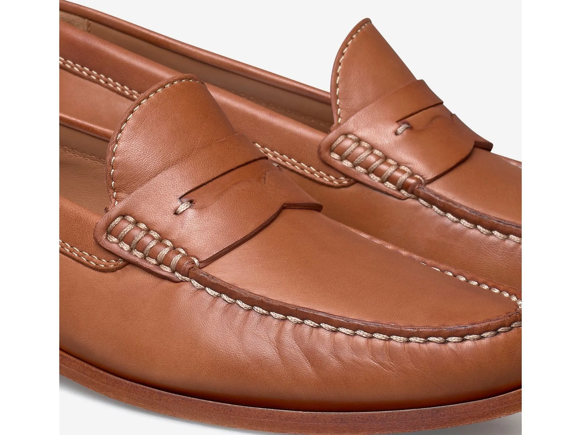 Baldwin Penny Loafer In Cognac Sheepskin Leather