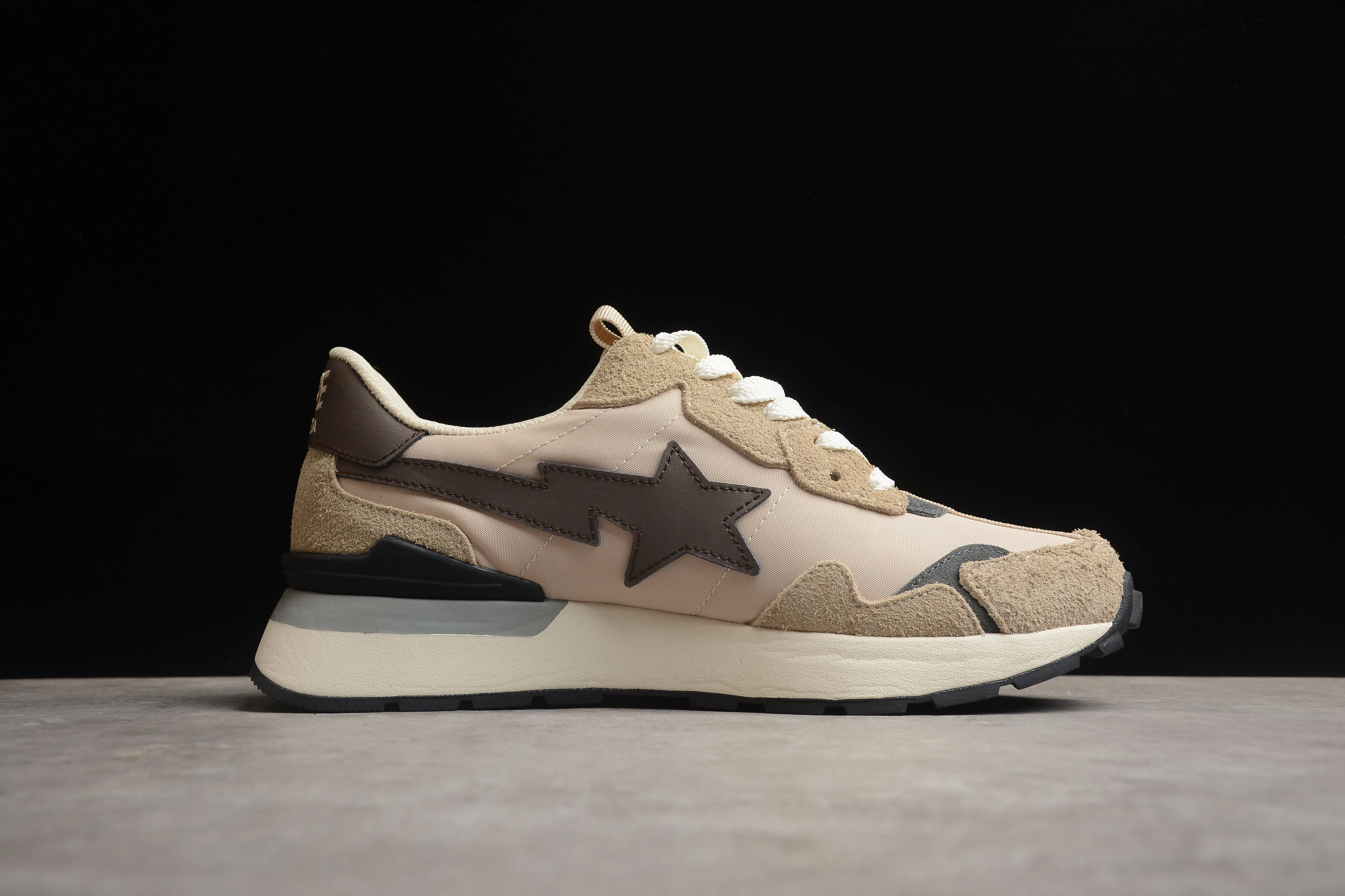 BAPE STA Runner Sneakers in Beige and Brown