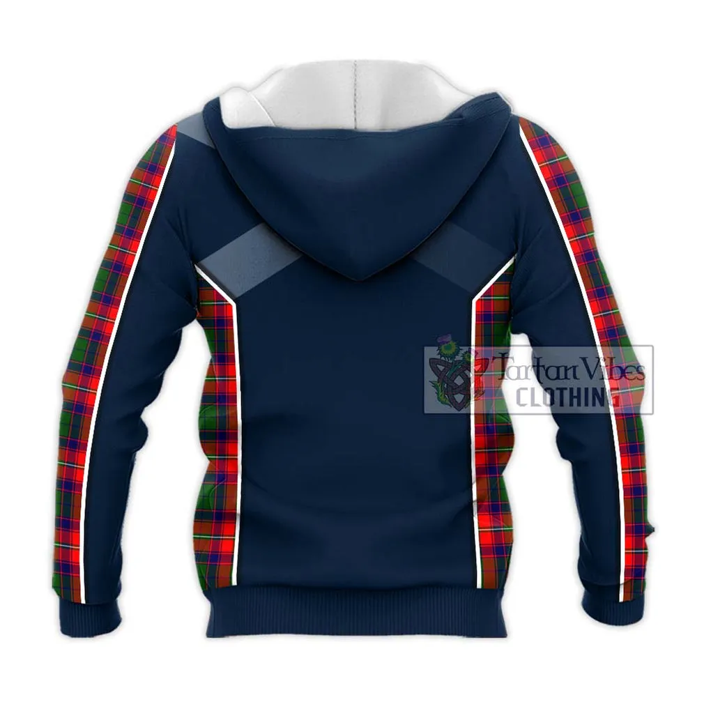 Belsches Tartan Knitted Hoodie with Family Crest and Lion Rampant Vibes Sport Style