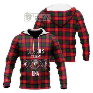 Belsches Tartan Knitted Hoodie with Family Crest DNA In Me Style