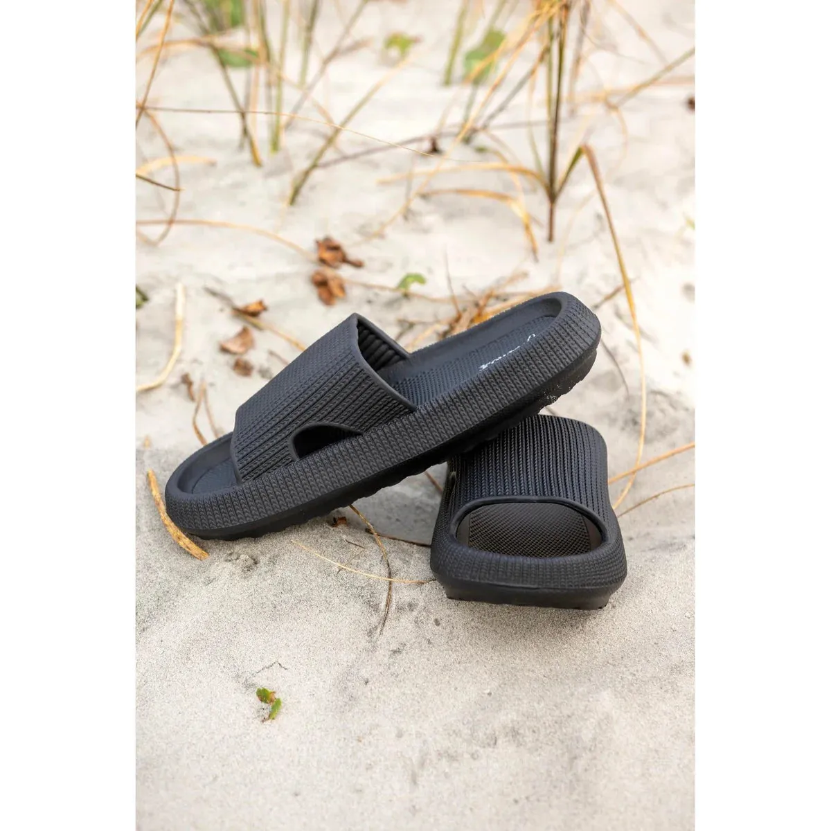 Black Insanely Comfy Slides – Lightweight EVA Beach & Casual Sandals for Women | Slip-On Comfort