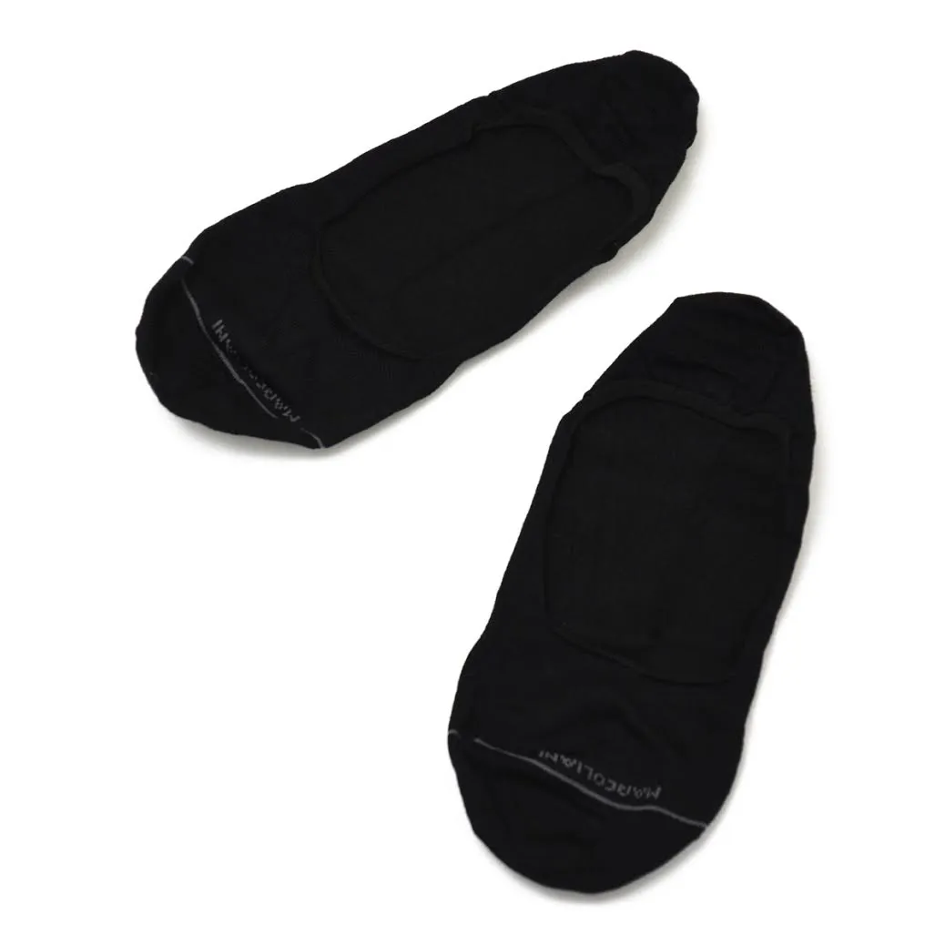 Black Invisible Touch Micro-Cushion No-Show Socks - Marcoliani