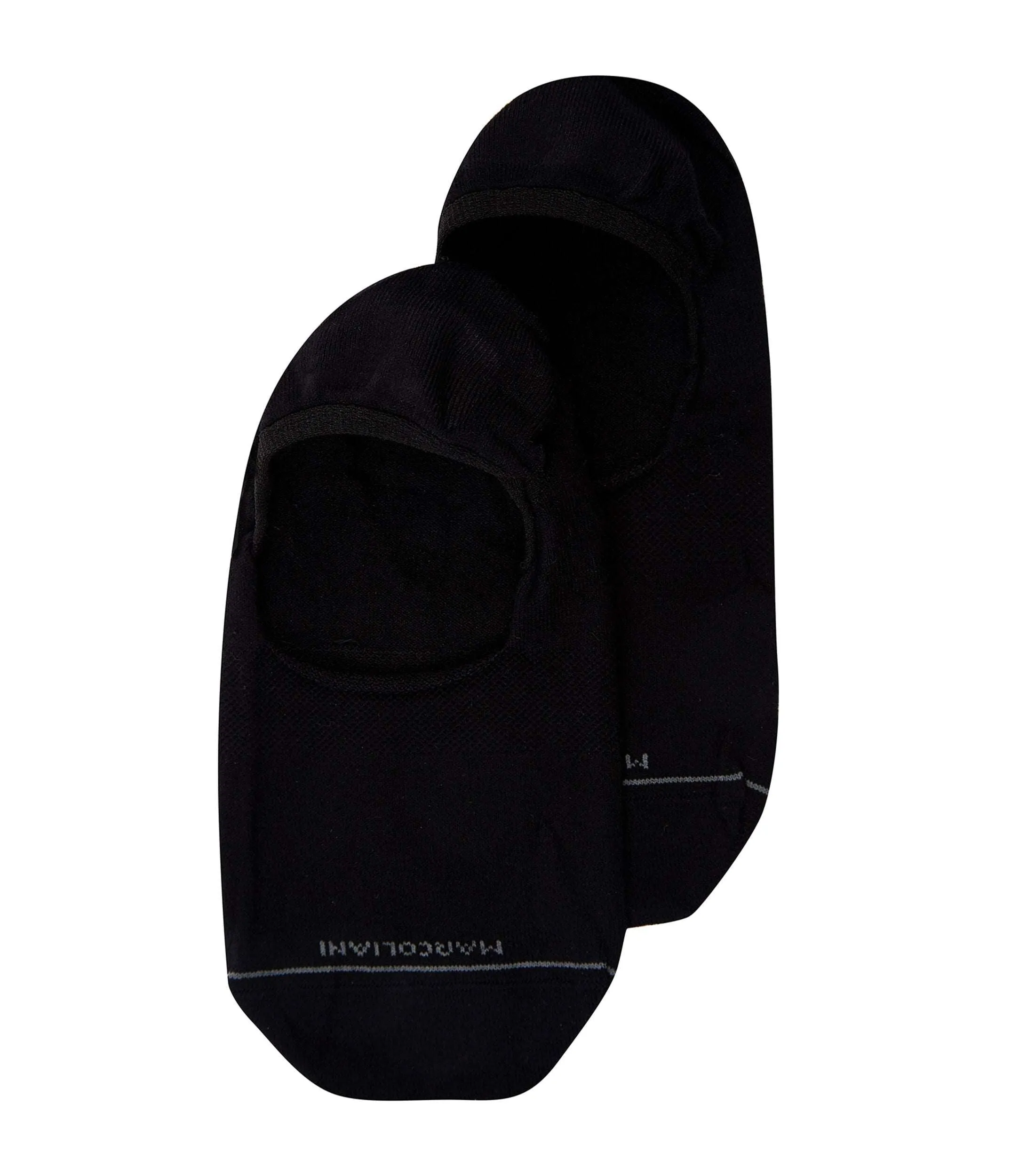 Black Invisible Touch Micro-Cushion No-Show Socks - Marcoliani