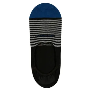 Black Stripe Invisible Touch No-Show Socks - Marcoliani