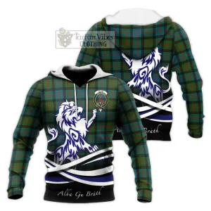 Blair Ancient Tartan Knitted Hoodie with Alba Gu Brath Regal Lion Emblem