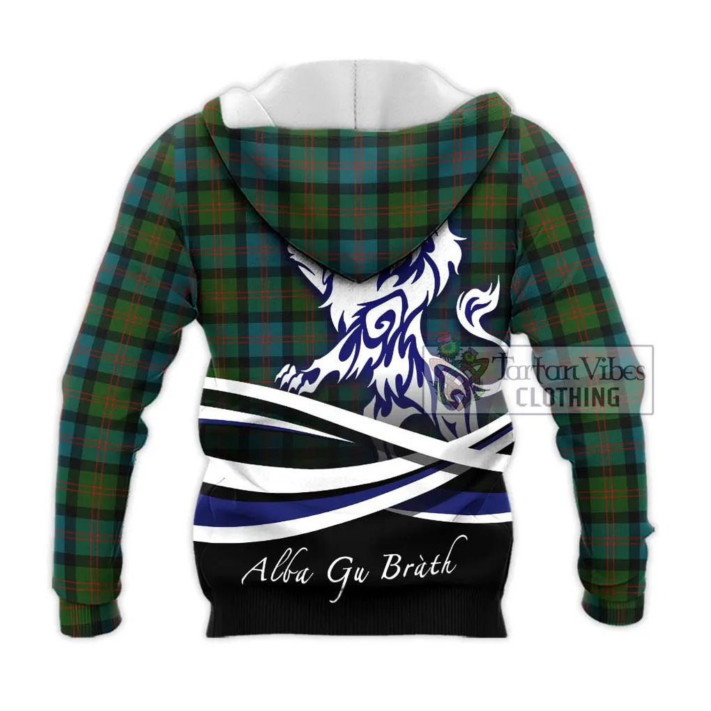 Blair Ancient Tartan Knitted Hoodie with Alba Gu Brath Regal Lion Emblem