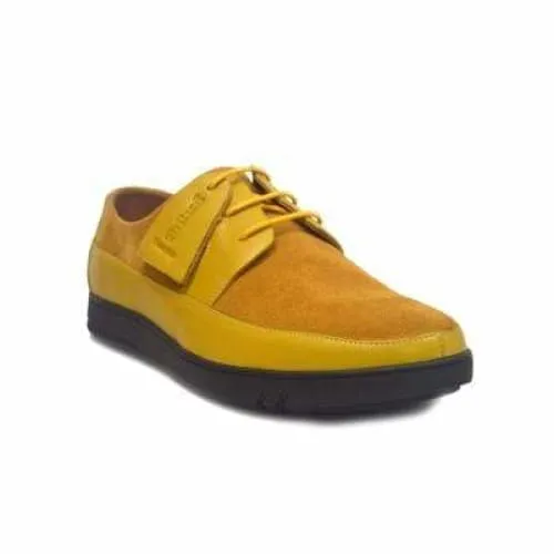 British Walkers Westminster Bally Style Men's Yellow Leather and Suede Low Top Sneakers