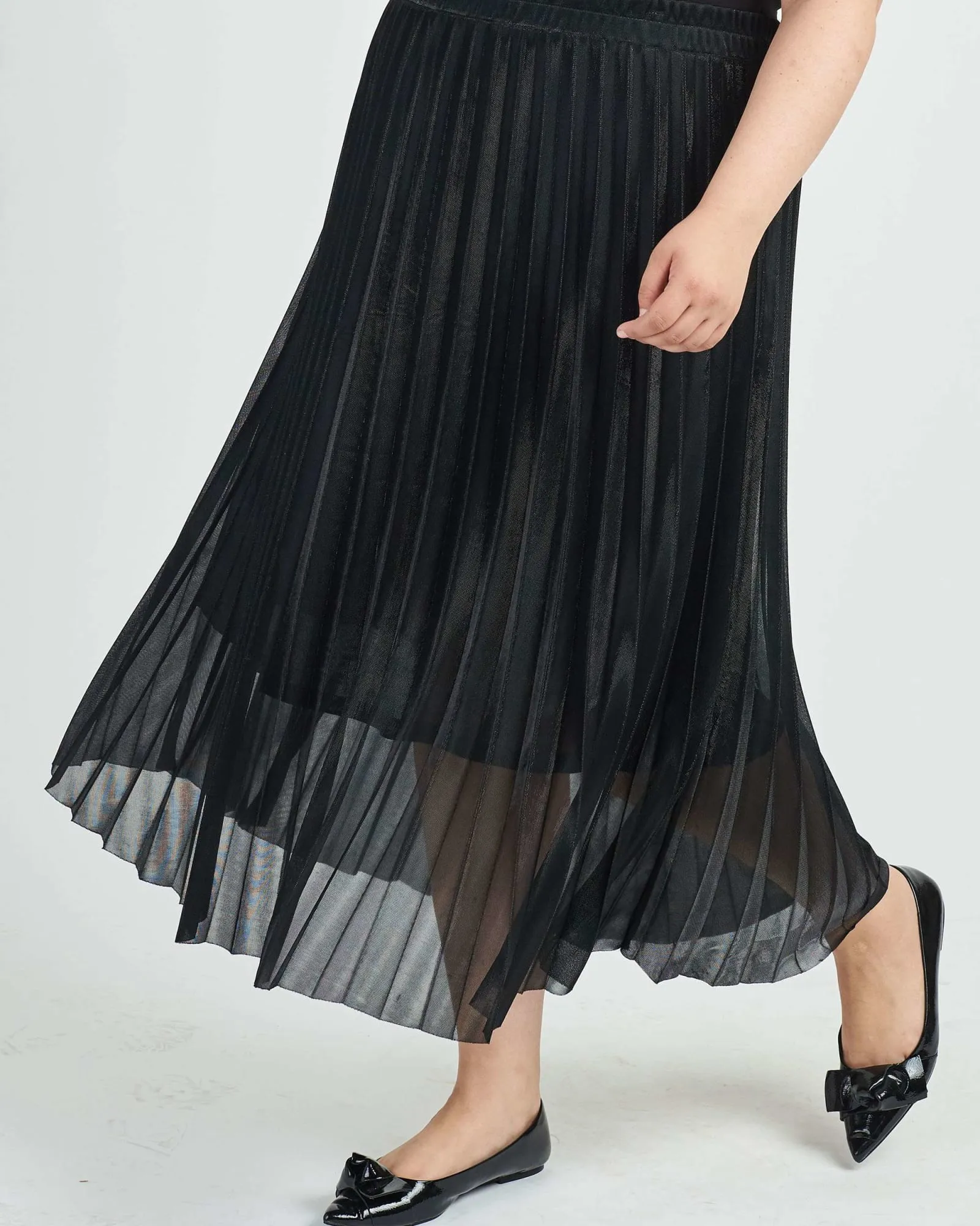 Carolyn Pleated Maxi Skirt | BLACK