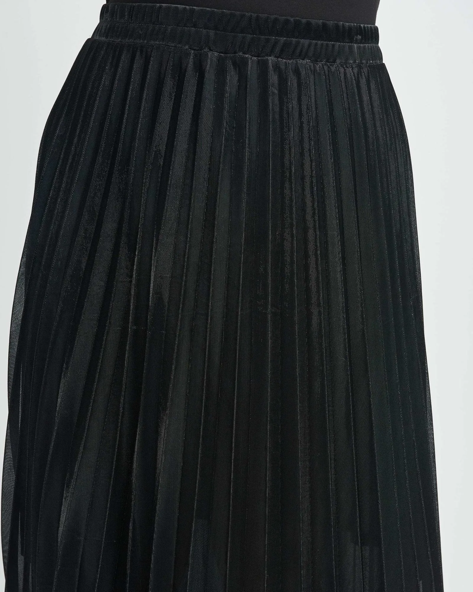 Carolyn Pleated Maxi Skirt | BLACK